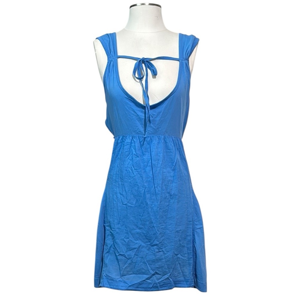 Anthropologie Scoop Neck Mini Dress - Blue - Size XL